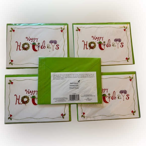 Papyrus Happy Holidays Cards - Bundle of 5 Cards All New in Sealed Package - Picture 2 of 3